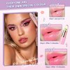 Likesing 3 Pieces Clear Lipstick Set, Pink Crystal Jelly Flower Color Changing Lipstick, Tinted Lip Balm Makeup Color Stay Lip Moisturizing Lip Stick Gift For Girls