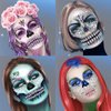 Day of the Death Face Jewels Crystals Face Gems Stick on Halloween Makeup Costume,4-Pack