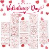 TailaiMei Valentine's Day Metallic Nail Art Stickers, Abstract Minimalist Self-Adhesive Kiss Love Hug Glittering Design for Women Manicure DIY or Nail Salon(934pcs, 12 Sheets)