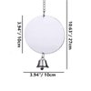 Bird Mirror Toy with Bell Swing Hanging Ringer Leather Mirror Toy Parrot Cage Accessories Decoration for Small and Medium Parakeet Cockatiel Finch Lovebird Conure Budgie Cockatoo African Grey (E)