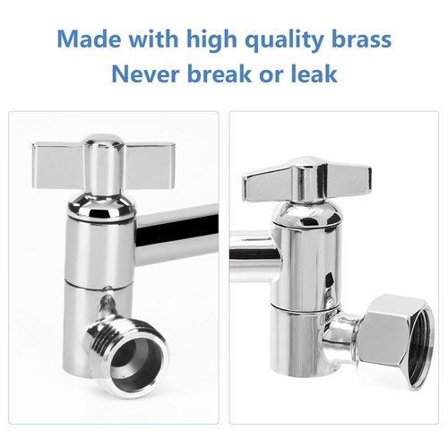 Adjustable Shower Arm Universal Connection, NearMoon Solid Brass Shower Extension Arm, Adjust Angle to Upgrade Shower Experience, Easy to Install, Anti-leak (Chrome Finish)