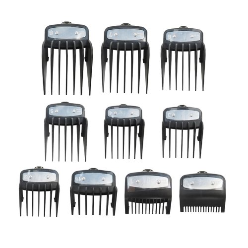 USonline911 3170-400 Hair Clipper Guards Guides Set, 10pcs 1/16", 1/8", 3/16", 1/4", 3/8", 1/2", 5/8", 3/4", 7/8" and 1" Cutting Guides for Wahl 79445/79524-3001/79608/ 79600-2101