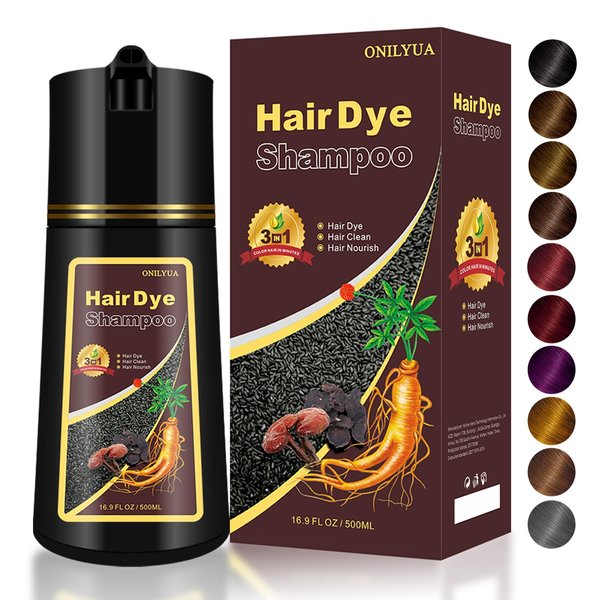 Instant Dark Coffee Hair Dye Shampoo 3 In 1,100% Gray Hair Coverage Root Touch Up 4 Weeks, Bubble Hair Color Shampoo Colors In 15 Minutes, Simpler Hair Color Multi-Use, Shampoo Para Canas