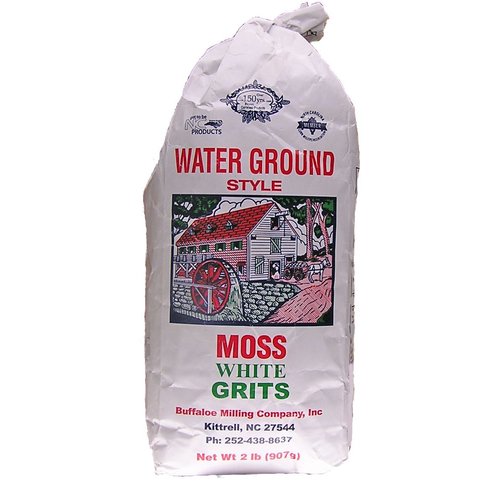 Moss Water Ground White Corn Grits 2 Lbs