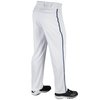 Champro Men's Standard Triple Crown Open Bottom Adult Baseball Pants, White, Navy Pipe, Medium