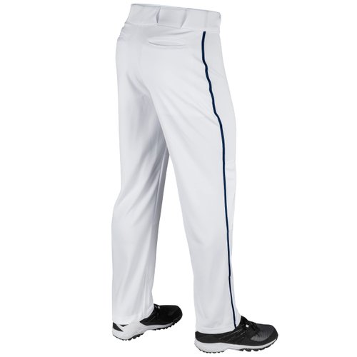 Champro Men's Standard Triple Crown Open Bottom Adult Baseball Pants, White, Navy Pipe, Medium
