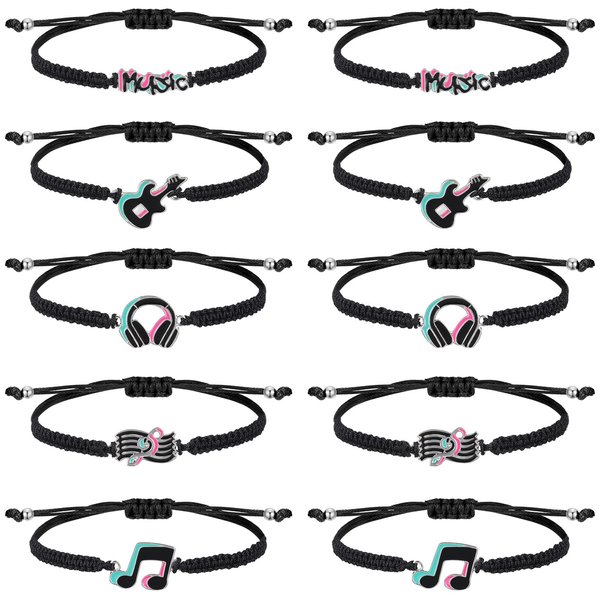 Music Party Favors Bracelets Party Decorations Bracelets Peace Sign Bracelets Hippie Party Supplies Rainbow Peace Bracelets Music Wristband 80s 70s 60s Social Media Favor Themed Music Party (10 Pcs)