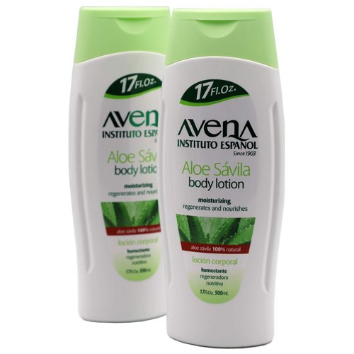Avena Instituto Español Aloe Savila Body Lotion, Moisturizing, Regenerates and Nourishes, 2-pack Of 17 FL Oz each, 2 Bottles.