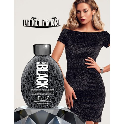 Tanning Paradise Diamond Black Tanning Bed Lotion – 13.5 Fl Oz Transfer Resistant Tanning Lotion for Tanning Beds – Indoor Tanning Lotion for Golden Bronze Color – CC Cream Matte Airbrush Effect
