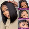DÉBUT Short Bob 4x4 Lace Closure Straight Hair Wigs 100% Human Hair Glueless Wig Brazilian Virgin Hair Lace Front Wigs Natural Color 8 Inch