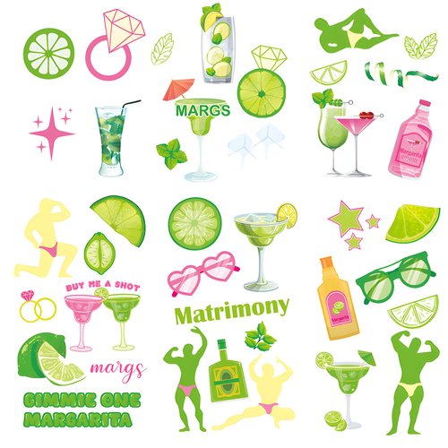 Margs & Matrimony Bachelorette Party Temporary Tattoos 5 Sheets 40 Styles Margarita Bachelorette Party Mexican Fiesta Bachelorette Party Decorations