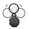 TEOYALL 10X Small Magnifying Glass, 2 PCS Mini Pocket Magnifier Folding Magnify Glass with Rotating Protective Holster