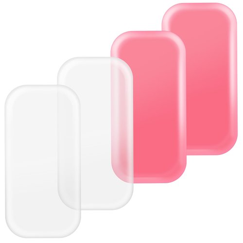 cobee Silicone False Eyelash Holder Pads for Eyelash Extensions Loose Lash, 4 Pcs Reusable Sticky Washable Gasket Pallet for Women and Lash Extension Supplies Tools(Pink+Clear)