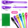 Vruomi 12 PCS Invisible Ink Pen and Mini Notebook,Spy Pen with UV Light for Kids,Disappearing Ink Pens for Writing Secret Message,Magic Marker for Birthday Party Favors,Halloween,Christmas