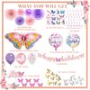 Butterfly Birthday Party Decorations Supplies, Pink & Purple Butterfly Birthday Decorations Include Paper Fans Foil Balloons Happy Birthday Banner Tattoos Wall Stickers Cake Toppers