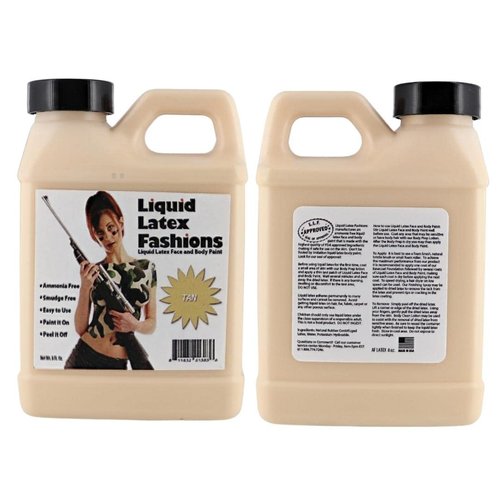 Liquid Latex Fashions - Ammonia Free Halloween Easy Peel Off Body Paint, Ideal for Art, Theater, Parties, School Plays, Cosplays and Concerts, Flesh- 8 oz