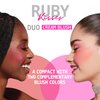 Ruby Kisses Duo Cream Blush, Smooth, Natural-Looking, Long-Lasting Face Makeup Blush for Cheeks, Lips, and Eyes, Buildable and Blendable, Infused with Green Tea, Aloe Vera Extract, and Hyaluronic Acid (Rosewood)