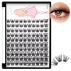 Bodermincer 8-10-12-14-16mm MIX/10-12-14-16mm MIX D Curl Lash Clusters Individual Lashes Mink Cluster Eyelash Extension Natural 3D Russian Volume Faux Eyelashes Individual Lashes Makeup (12MM)