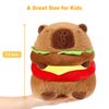 Ditucu Cute Hamburger Capybara Plush Burger Food Capibara Stuffed Animals Plushies Toys Hugging Gifts for Kids Brown 7.8 inch