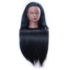Mannequin Head with Hair 26" hair mannequin doll head hair styling manikin head Cosmetology Doll Head Multicolored Synthetic Fiber Hair Table Clamp Stand Included)(black YK)