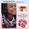 VENOFEN 50PCS Hair Beads for Braids - Candy Color Loc Dreadlock and Hair Jewelry Accessories for Kids and Women