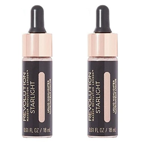 Pack of 2 Makeup Revolution Beauty Liquid Highlighter, Starlight