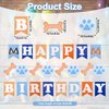 Blue Dog Happy Birthday Banner, Dog Themed Banner Happy Birthday Party Supplies Birthday Banner Dog Birthday Sign for Birthday Party Decorations