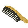 Wide Tooth Comb Sandalwood Frame and Handle with Buffalo Horn Teeth Handmade Comb - JM005 by Ricocoinc
