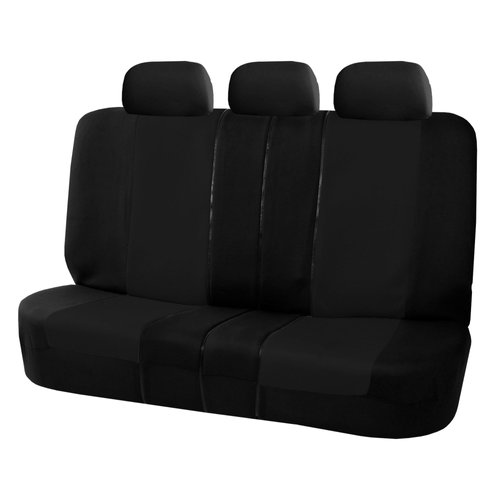 FH Group Back Seat Cloth Car Seat Cover - Universal Fit Rear Seat Covers for Cars with Rear Split Bench, Car Interior Accessories for SUV, Sedan, Van, Black