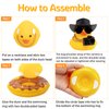 wonuu Rubber Duck Dashboard Decorations Camera Duck Car Accessories for Car Ornament with Mini Hat Swim Ring Necklace and Sunglasses,F_Graduation Cap Reddish Brown Ring