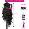Matthia V Part Wig Body Wave Wigs Upgrade U Part Half Wigs for Black Women, 24inch Black Synthetic Glueless V Part Wig No Leave Out Clip in Extensions Thin Part Wig V Shape Wig Beginner Friendly(1B#)
