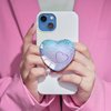 Ksadiye Expandiing Moblile Phone Grip Heart Glass Holder for Smartphones, Cell Phone Collapsible Stand（ Purple Blue Heart
