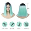 Quick Wig Mint Green Wig Short Straight Bob Wigs Ombre Wigs for Women and Girls Heat Resistant Colorful Wig Halloween Cosplay Party Synthetic Wig 14 Inches