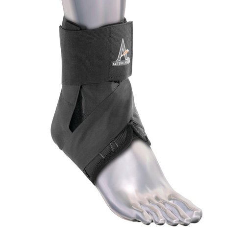 Active Ankle AS1 Pro Lace Up Ankle Brace, Ankle Support with Laces for Men & Women, Protection & Sprain Support for Volleyball, Rugby, Basketball, Low Profile, Black, Medium