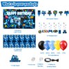 KimaruLZ Video Game Birthday Party Decorations - 109Pcs Gamer Gaming Party Supplies For Boys Birthday Party - Happy Birthday Backdrop, Table Cover, Hanging Swirls, Cupcake Cake Topper, Balloons