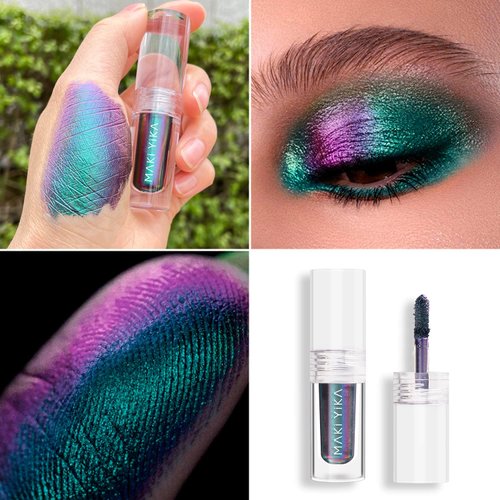 MAKI YIKA Glitter Eyeshadow Teal Liquid Multichrome Eyeshadows Long Lasting, Metallic Chameleon Eye Shadow Smudgeproof Holographic Multi-Dimensional Eye Looks (#3 Dawn)