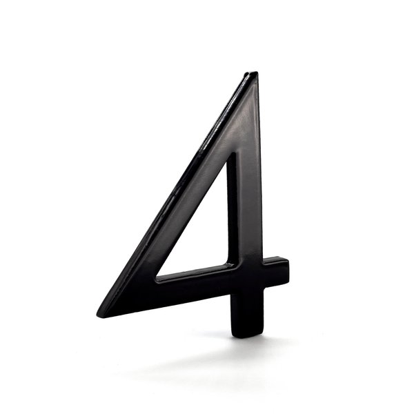 Montague Metal Products MHN-06-F-BK1-4 Solid Aluminum Modern Floating Address House Numbers, 6", Powder Coated Black