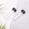 Kesell 12 Pack of 3 inches, 30 ML, Clear Glass Bottles Storage Container Sample Cosmetic Herb Spice Specimen Vials with Black Phenolic Screw on Caps