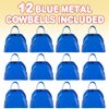 ArtCreativity 3 Inch Blue Metal Cowbell Noisemakers (Pack of 12) Loud Metal Cowbell Noise Makers Party Favors with Handles, Great for Football Games, Sporting Events, for Kids and Adults