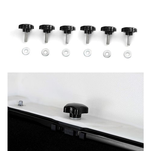 JeCar 6 Hardtop Quick Removal Bolts Thumb Screws Compatible with Jeep Wrangler 2007-2023 JK JL Sports Sahara Freedom Rubicon X 2/4 Door Accessories, Black