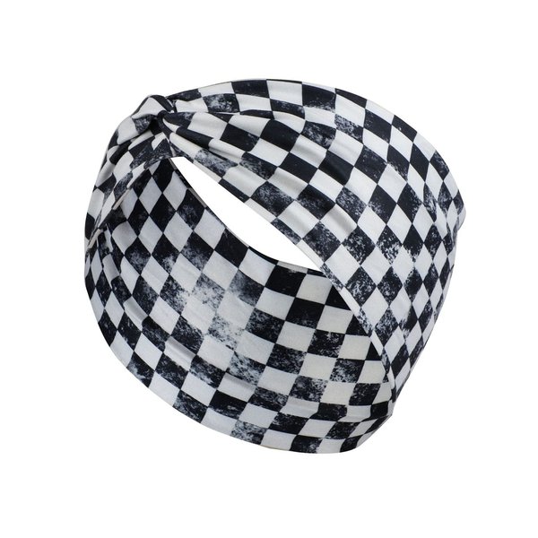 Checkered Plaid Turban Headband Buffalo Plaid Check Hairband Checkerboard Headwear BW43 (B1)