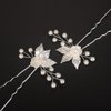 Teyglen 3Pcs Leaf Bride Wedding Hair Comb and Gold Leaf Pearl Hair Pins Comb Floral Flower Headpiece Wedding Hair Accessories Jewelry for Women (Silver)