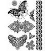 Sttiafay Black Lace Temporary Tattoo Thigh Arm Fake Tattoo Art Stickers Lace Body Transfer Tattoo Waterproof Sexy Tattoo Wedding Art Stickers for Festival Beach Party (Black)