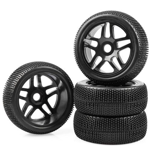 AIMROCK 4PCS 1/8 RC Buggy Wheel Tires Hex 17mm Pre-glued Wheels for Traxxas Arrma Typhon 3S 6S Losi HPI Redcat Off Road Truck