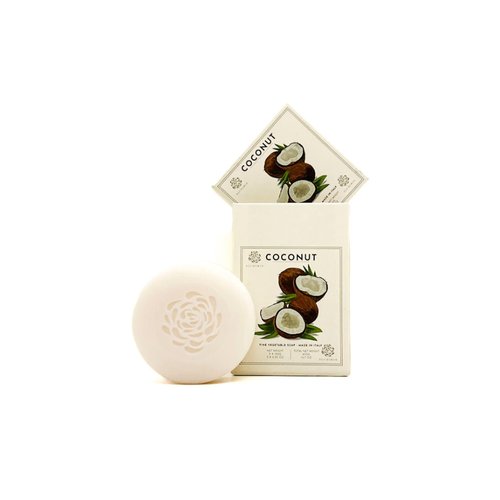 Alchimia Gift Box Set of 3 x 5.25 Oz Luxury Vegetable Soap Bar, Made In Italy (Coconut)