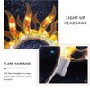 Sixexey Light Up Headband Fire Crown Hair Band LED Flame Headpiece Party Rave Hair Accessories for Women