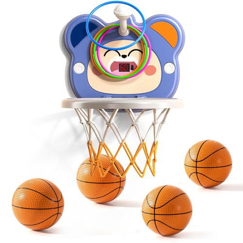 TEMI Indoor Mini Basketball Hoop for Toddlers Kids Boys Age 2 3 4 5 6, Toddlers Basketball Hoop with 4 Balls & Electronic Scoreboard, Toddler Boys Toys, Christmas Toys Gifts for 3 4 5 6 Year Old Boys