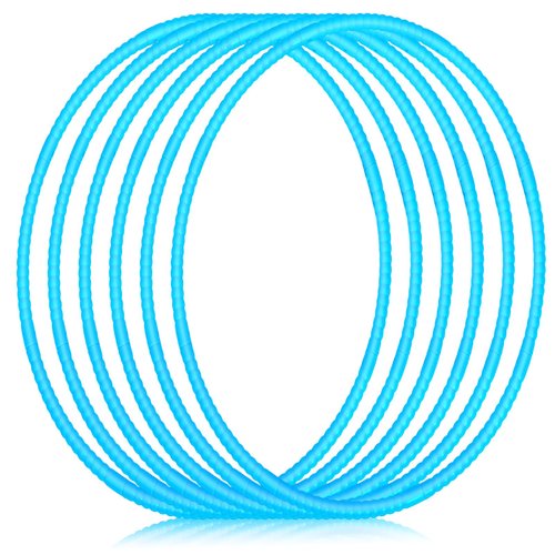 Shappy 6 Pcs Exercise Hoop Detachable Adjustable Plastic Toy Hoop Playground Toys Colored Hoop Circles for Teens Games Gymnastics Dog Agility Equipment Party Decor(28 Inch,Macaron Blue)