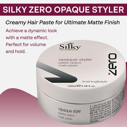 SILKY Technobasic Zero Opaque Styler - Flexible & Strong Hold Hair Wax for Wet & Dry Hair - Versatile Hair Styling Wax for All Hair Type - Organic Hair Wax for Natural & Smooth Finish - 100ml