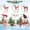 10 Pieces Forest Animals Figures Miniature Woodland Animal Figurines Small Squirrel Beaver Rabbit Deer Family Educational Playset Toys Cake Toppers for Graduation Gift Birthday Party Supplies